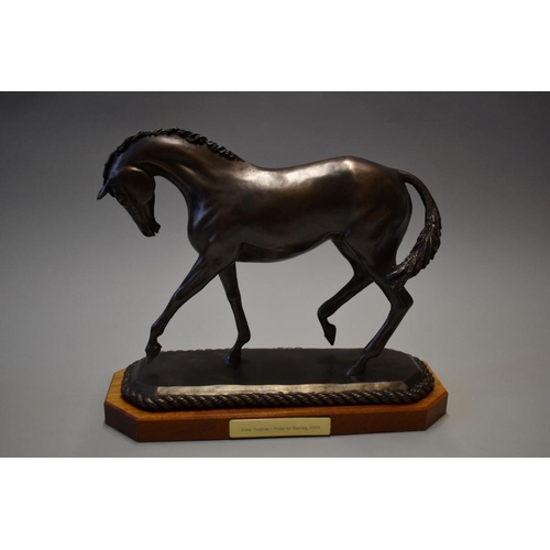 1602 - A Minerva Fine Arts bronzed resin horse and jockey figure group, inscribed 'Ista', dated 1978 and nu... 