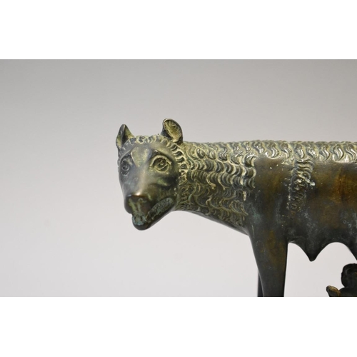 1616 - After the Antique, 'The Capitoline Wolf', bronze, on marble base, 15.5cm high.