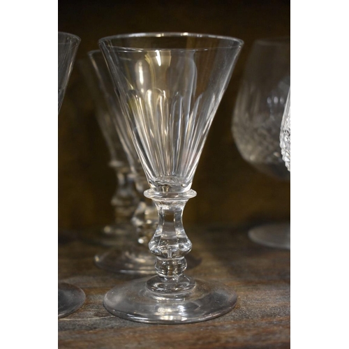 1617 - A set of six Waterford 'Kylemore' pattern wine glasses; together with a pair of Waterford 'Colleen' ... 