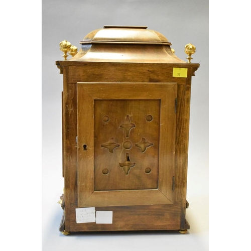 1624 - A good Lenzkirch walnut and gilt metal mounted bracket clock, circa 1880, striking on two gongs, the... 