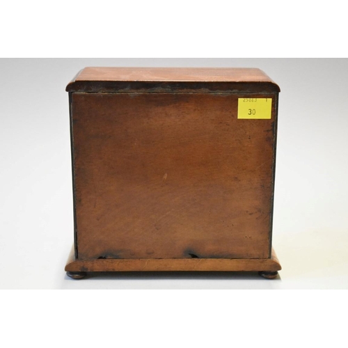 1628 - A good 19th century miniature mahogany chest of drawers, 17cm high x 18cm wide x 9.5cm deep.... 