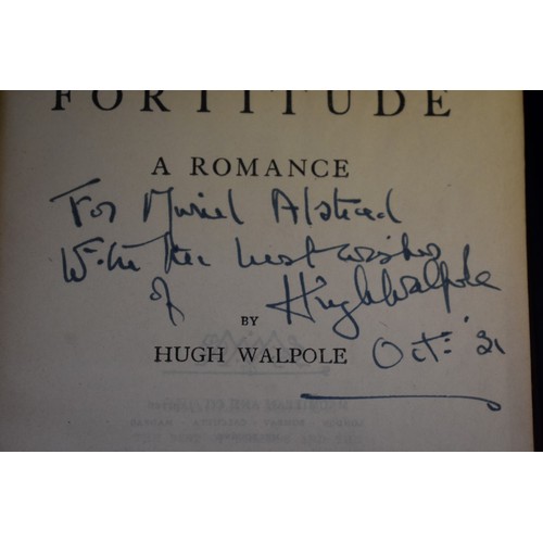 215 - BOOKS: a large quantity in 9 boxes; to include Hugh Walpole Fortitude,with a personal inscription by... 