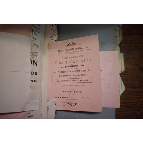 144 - MAZE HILL, GREENWICH, LONDON: collection of approx 100 items of printed ephemera related, largely 18... 