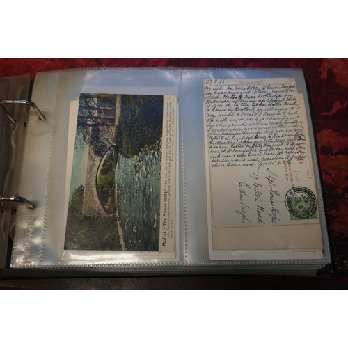 118 - POSTCARDS: misc collection of approx 212 postcards, chiefly topographical, contained in two modern a... 