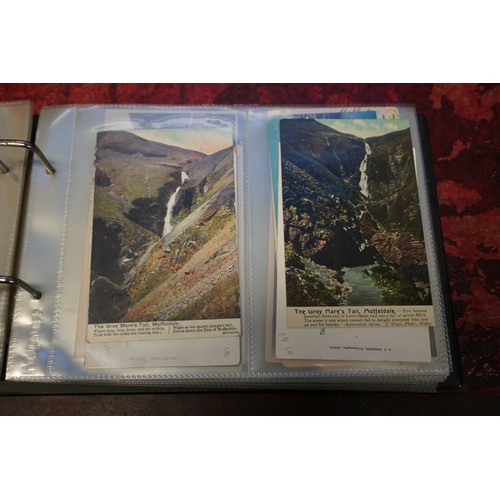 118 - POSTCARDS: misc collection of approx 212 postcards, chiefly topographical, contained in two modern a... 