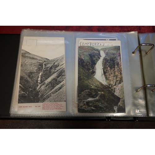 118 - POSTCARDS: misc collection of approx 212 postcards, chiefly topographical, contained in two modern a... 