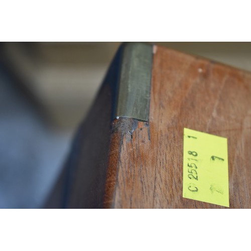 1245 - A 19th century mahogany and brass bound writing slope, 50.5cm wide.