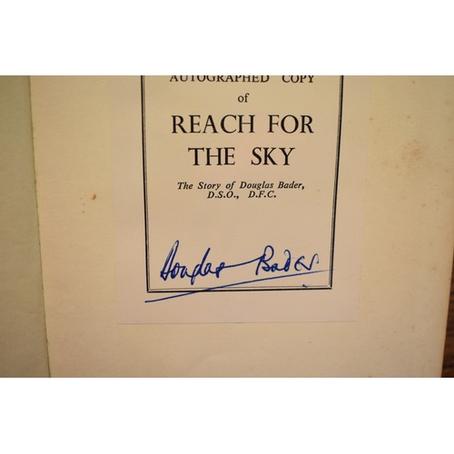 201 - BADER (Douglas): 'Reach for the Sky...the story of Douglas Bader', London, Collins, 1954: 8vo, blue ... 