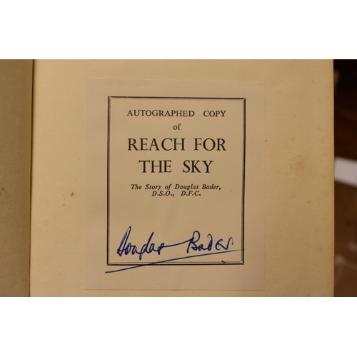 201 - BADER (Douglas): 'Reach for the Sky...the story of Douglas Bader', London, Collins, 1954: 8vo, blue ... 