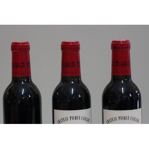 106 - Three 37.5cl bottles of Chateau Picque Caillou, 2000, Pessac-Leognan. (3)