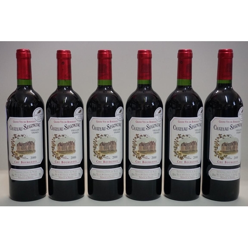 116 - Six 75cl bottles of Chateau Segonzac Cuvee Vielles Vignes, 2000, Cotes de Blaye. (6)... 