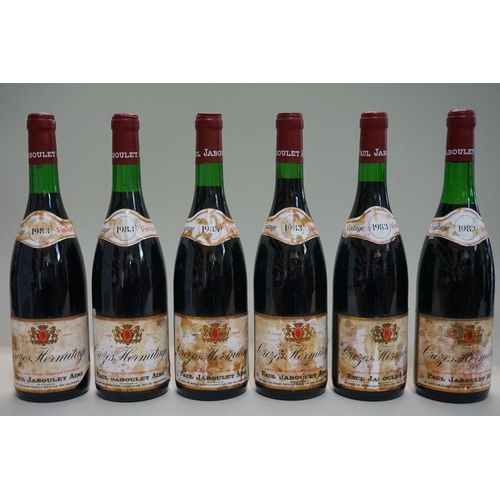 123 - Six 75cl bottles of Crozes Hermitage, 1983, Paul Jaboulet Aine. (6)