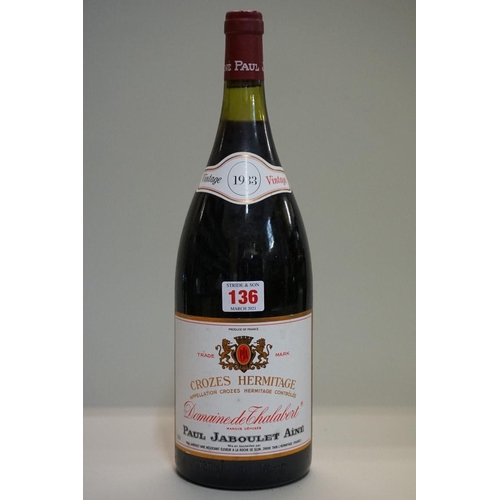 136 - A 150cl magnum bottle of Crozes Hermitage, Domaine Thalabert, 1983, Paul Jaboulet Aine.... 