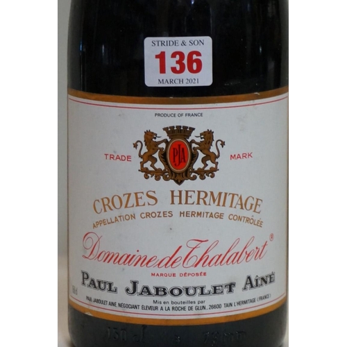 136 - A 150cl magnum bottle of Crozes Hermitage, Domaine Thalabert, 1983, Paul Jaboulet Aine.... 