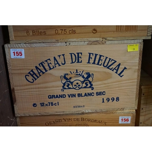 155 - A case of twelve 75cl bottles of Chateau de Fieuzal Blanc, 1998, Pessac-Leognan, in owc. (12)PLEASE ... 