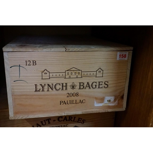 158 - A case of twelve 75cl bottles of Chateau Lynch Bages, 2008, Pauillac, in owc. (12)