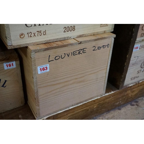 163 - A case of twenty-four 37.5cl bottles of Chateau La Louviere Blanc, 2000, Pessac-Leognan, in owc. (24... 