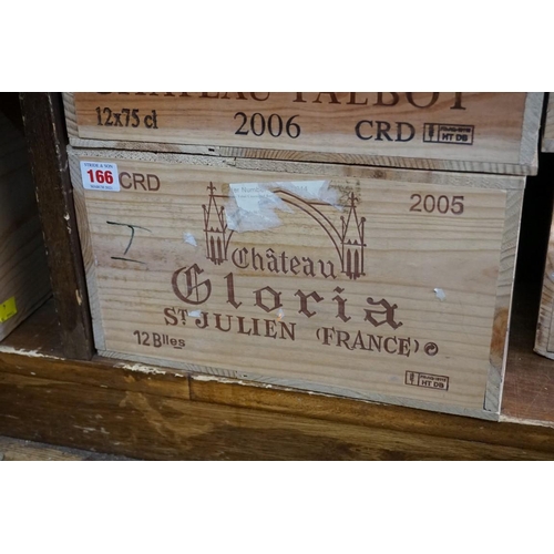 166 - A case of twelve 75cl bottles of Chateau Gloria, 2005, St Julien, in owc. (12)