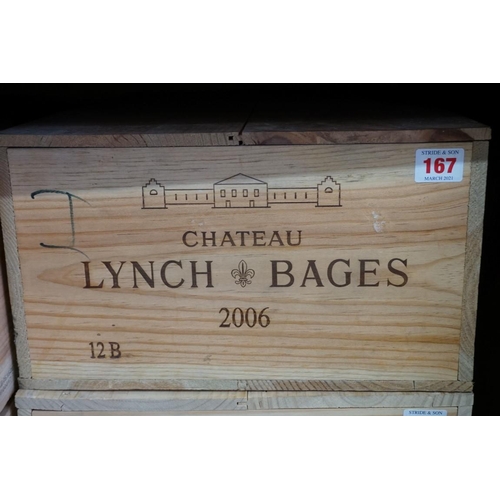 167 - A case of twelve 75cl bottles of Chateau Lynch Bages, 2006, Pauillac, in owc. (12)