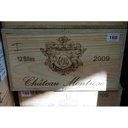 168 - A case of twelve 75cl bottles of Chateau Montrose, 2009, St Estephe, in owc. (12)