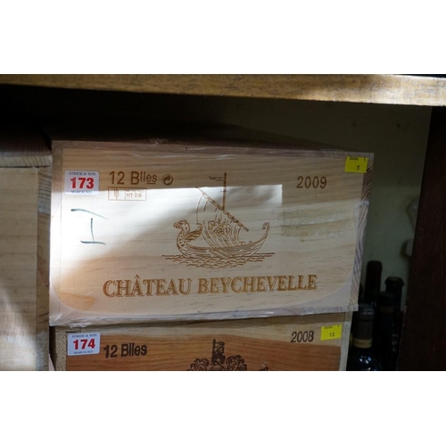 173 - A case of twelve 75cl bottles of Chateau Beychevelle, 2009, St Julien, in owc. (12)