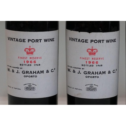 56 - Three bottles of Graham's 1966 vintage port, bottled in 1968. (3)