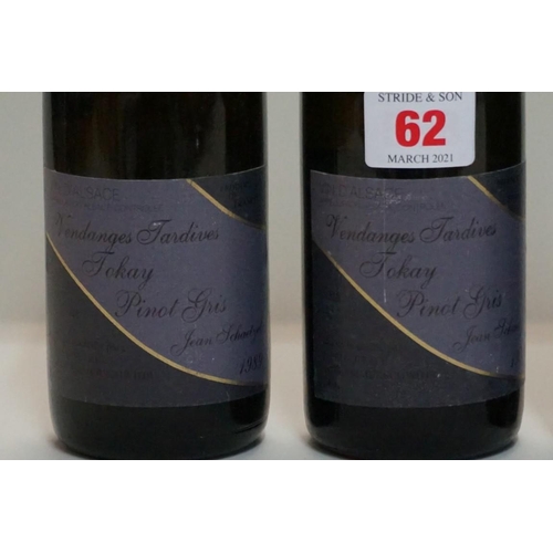 62 - Four 37.5cl bottles of Tokay Pinot Gris Vendanges Tardives, 1989, Jean Schaetzel. (4)... 