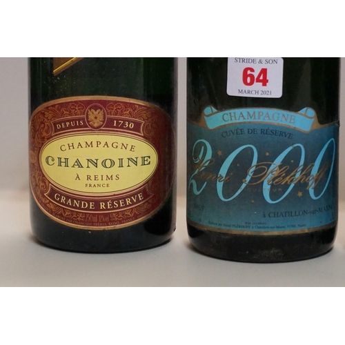 64 - Six 75cl bottles of champagne. (6)