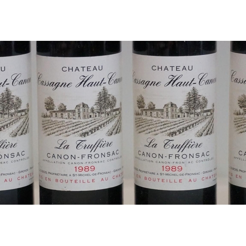 69 - Seven 37.5cl bottles of Chateau Cassagne-Haut-Canon-La-Truffiere, 1989, Canon-Fronsac. (7)... 