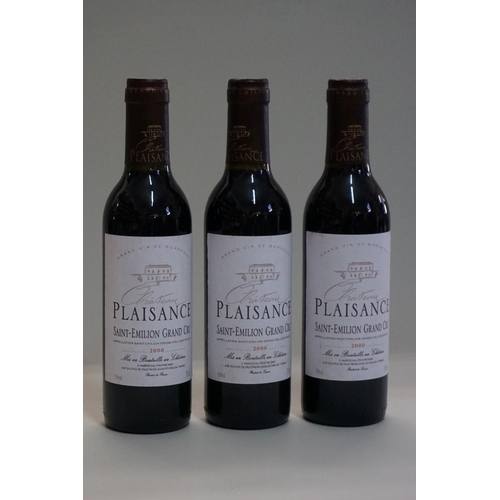 72 - Three 37.5cl bottles of Chateau Plaisance, 2000, Cote de Francs. (3)