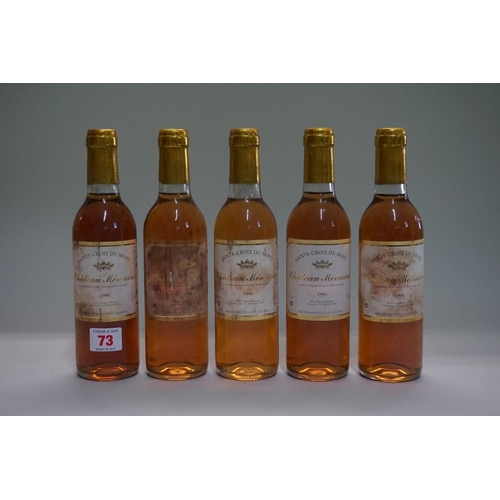 73 - Five 37.5cl bottles of Chateau Les Memoires, 1996, St Croix du Mont. (5)