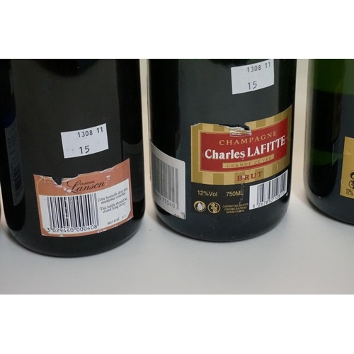 74 - Five various bottles of NV champagne, to include rose examples. (5)