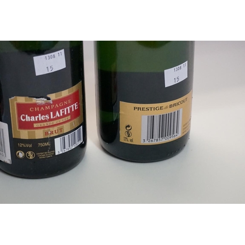 74 - Five various bottles of NV champagne, to include rose examples. (5)