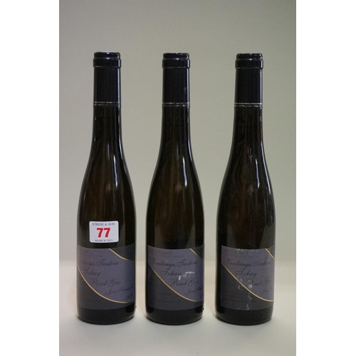 77 - Three 37.5cl bottles of Tokay Pinot Gris Vendanges Tardives, 1989, Jean Schaetzel. (3)... 