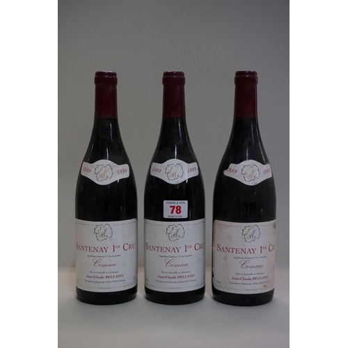 78 - Three 75cl bottles of Santenay 1er Cru Comme, 1999, Domaine Jean-Claude Belland. (3)... 