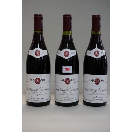 79 - Three 75cl bottles of Santenay-Comme, 1er Cru, 1995, Domaine Adrien Belland. (3)