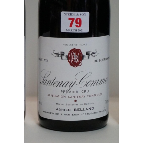 79 - Three 75cl bottles of Santenay-Comme, 1er Cru, 1995, Domaine Adrien Belland. (3)