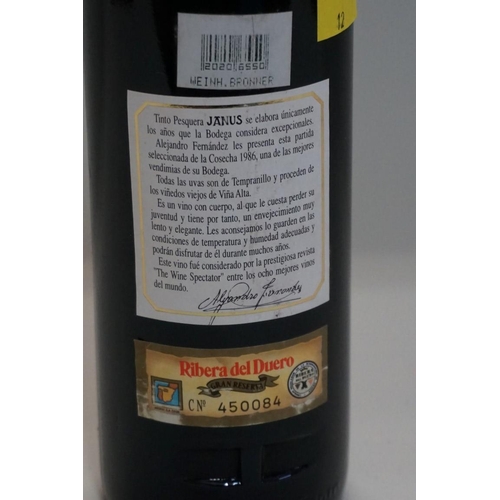 81 - A 75cl bottle of Pesquera Reserva Janus, 1986, Alvaro Palacios.