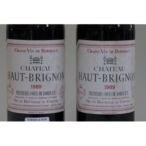 87 - Two 75cl bottles of Chateau Haut-Brignon, 1989. (2)