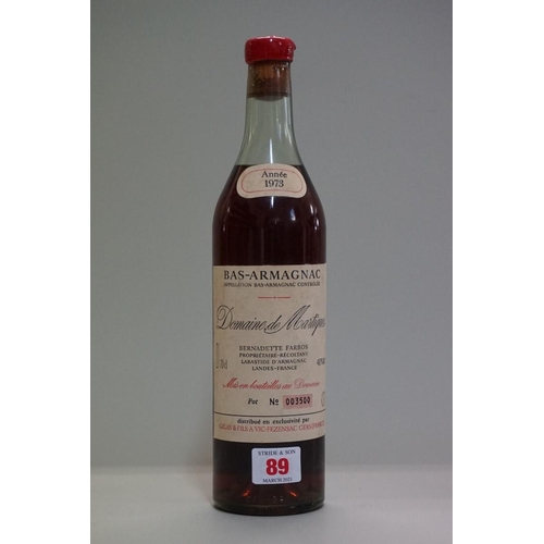 89 - A 70cl bottle of Bas-Armagnac 1973 vintage, Domaine de Martiques.