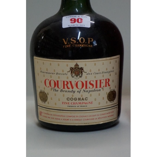 90 - A bottle of Courvoisier VSOP fine champagne cognac, probably 1950s bottling, in card box.... 