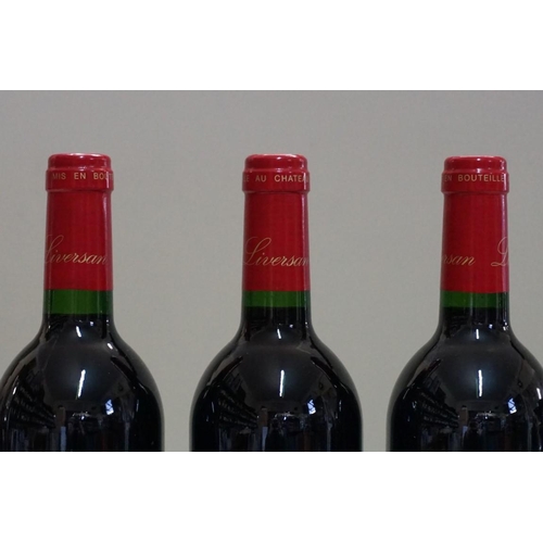 93 - Three 75cl bottles of Chateau Liversan, 1997, Cru Bourgeois Haut-Medoc. (3)