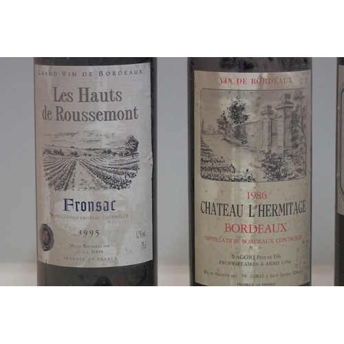 96 - Four 75cl bottles of Bordeaux, comprising: Chateau Bonnet, 1989; Marquis de la Garosse, 1993; Chatea... 