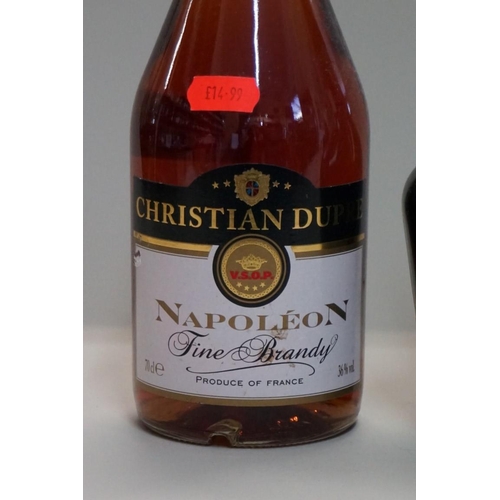 98 - A 70cl bottle of Christian Dupre Napoleon brandy; together with a 50cl bottle of De Kuyper cherry br... 