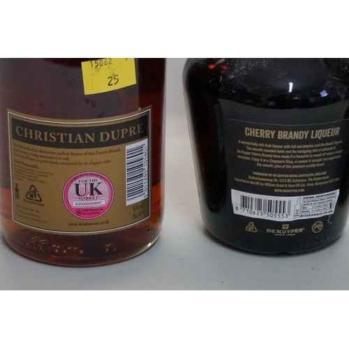 98 - A 70cl bottle of Christian Dupre Napoleon brandy; together with a 50cl bottle of De Kuyper cherry br... 