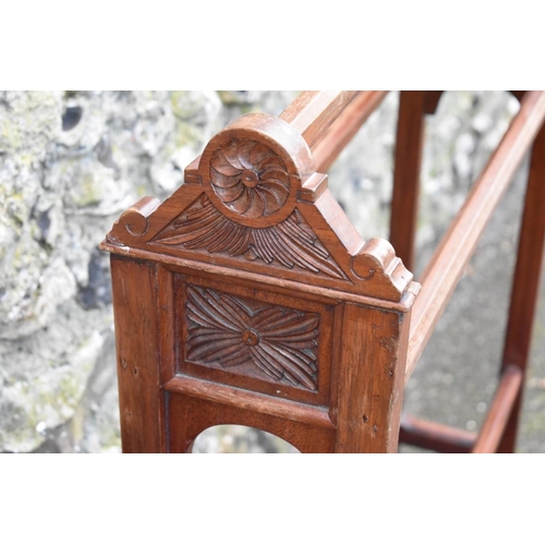 1056 - An old towel airer, firescreen and a hanging wall shelf.Collection of this lot is strictly by appoin... 