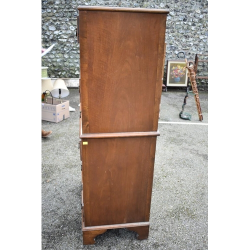 1059 - A reproduction walnut chest on chest, 78cm wide x 46.5cm deep x 157cm high.Collection of this lot is... 