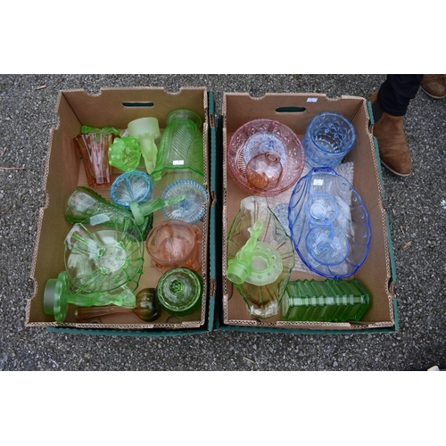 1060 - Two boxes of coloured glass.Collection of this lot is strictly by appointment on Saturday 13th March... 