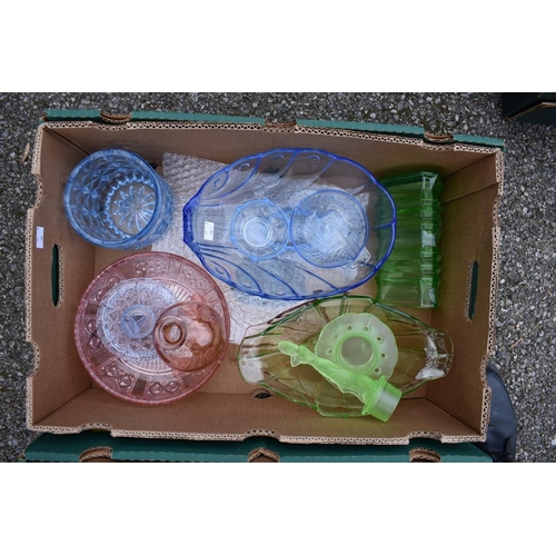 1060 - Two boxes of coloured glass.Collection of this lot is strictly by appointment on Saturday 13th March... 