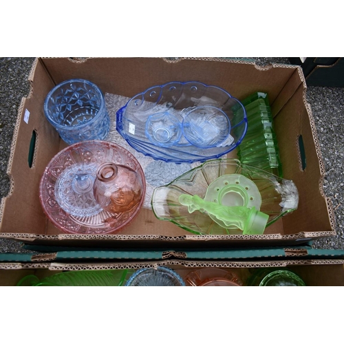 1060 - Two boxes of coloured glass.Collection of this lot is strictly by appointment on Saturday 13th March... 